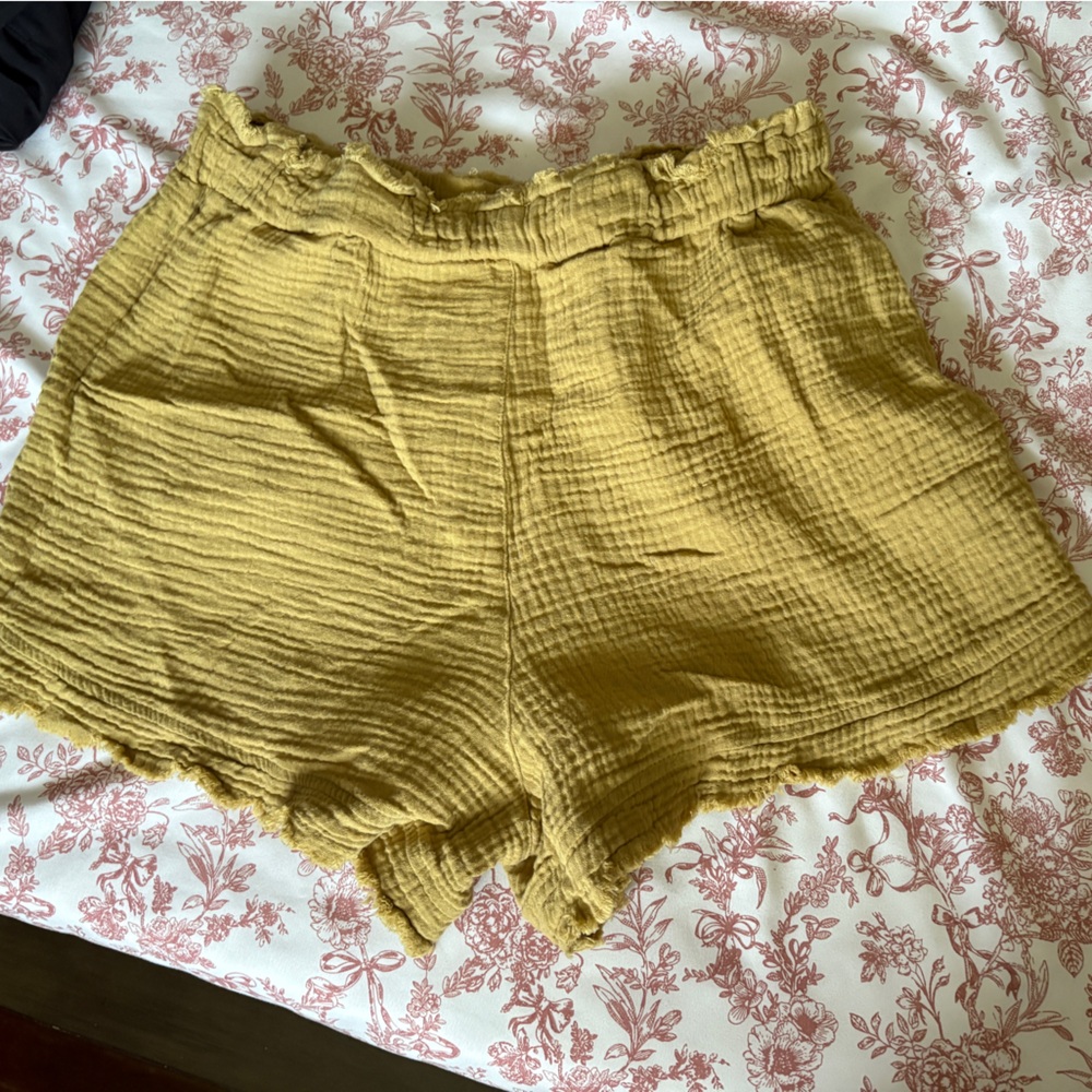 Indigo Rein High Waist Mustard Shorts
